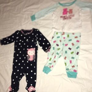 Gently used Baby girl 0-3 pajamas